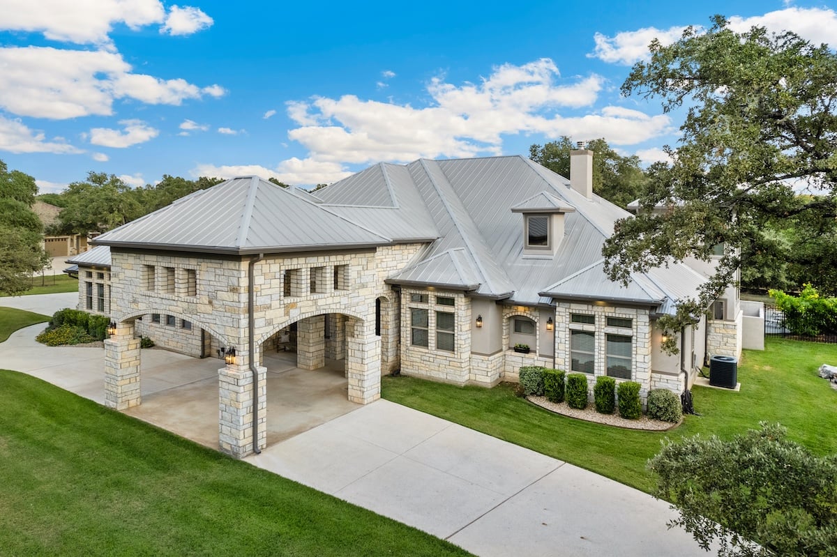 A luxury white mansion