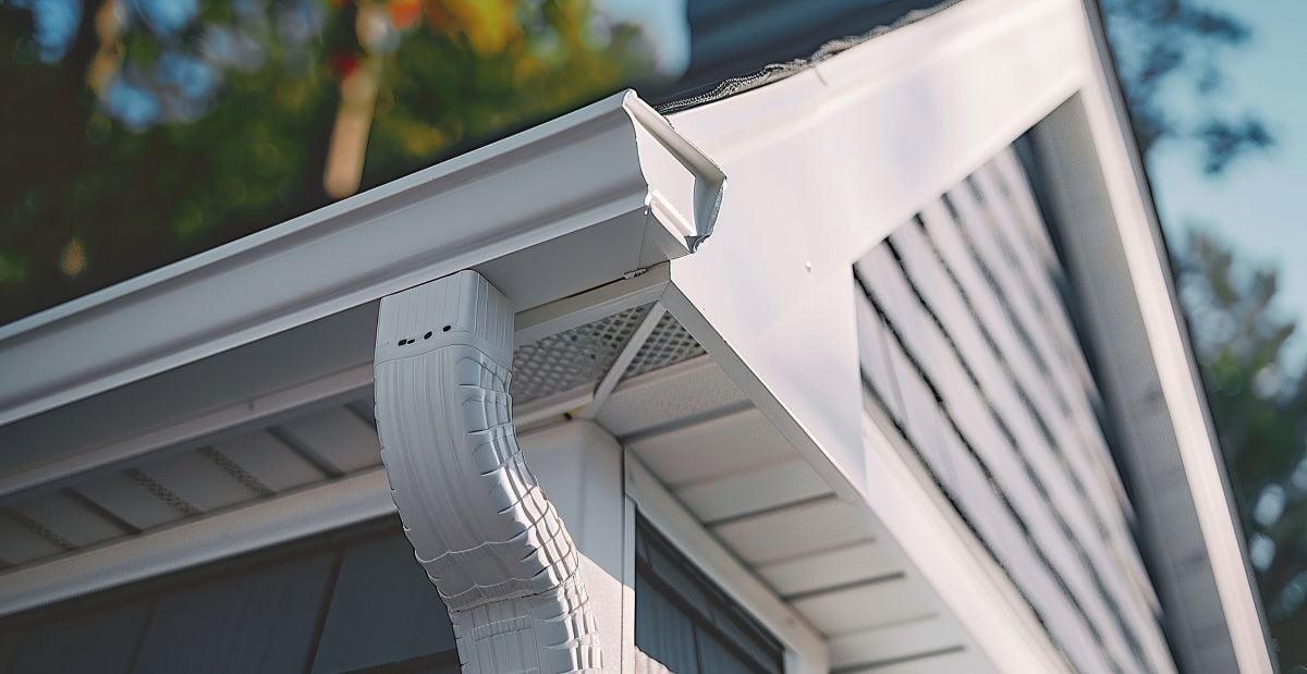 white vinyl seamless gutters
